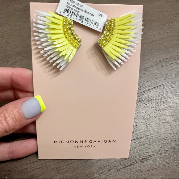 Mignonne Gavigan Mini Madeline Earrings in Yellow and White NWT - Picture 8 of 11